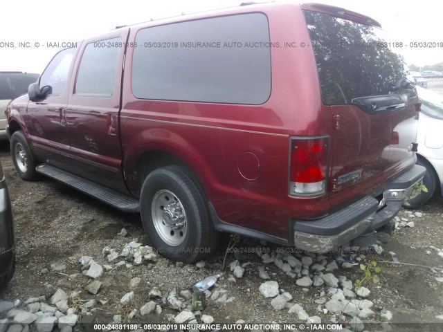 1FMNU40L7YEA38508 - 2000 FORD EXCURSION XLT BURGUNDY photo 3