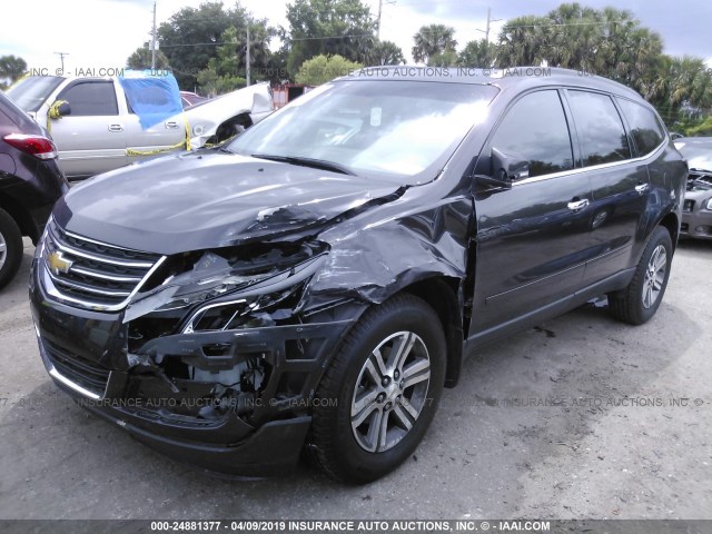 1GNKRGKD1GJ308846 - 2016 CHEVROLET TRAVERSE LT GRAY photo 2