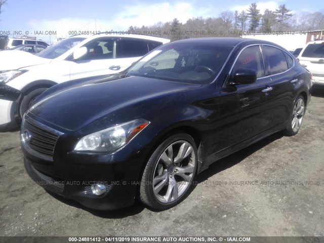 JN1AY1AP9BM520744 - 2011 INFINITI M56 BLACK photo 2