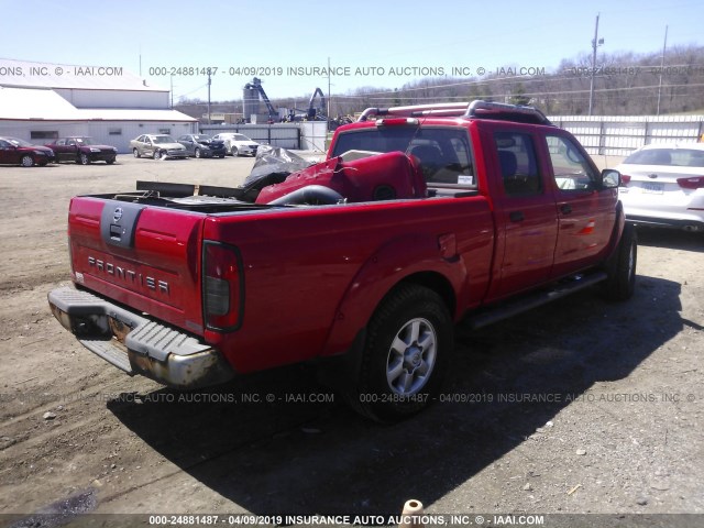 1N6MD29Y23C411734 - 2003 NISSAN FRONTIER CREW CAB SC RED photo 4