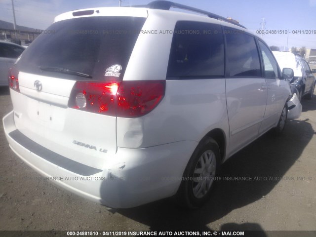 5TDZA23C26S471059 - 2006 TOYOTA SIENNA CE/LE WHITE photo 4