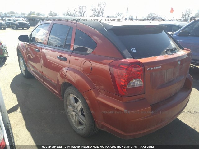 1B3HB48B17D127788 - 2007 DODGE CALIBER SXT ORANGE photo 3