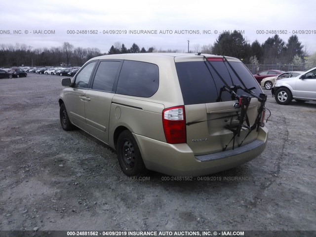 KNDMB233166044303 - 2006 KIA SEDONA EX/LX GOLD photo 3