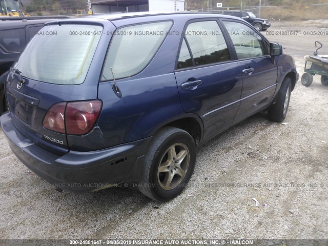 JT6HF10U0X0013679 - 1999 LEXUS RX 300 BLUE photo 4