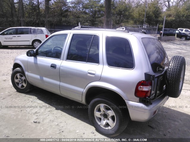 KNDJA723925149532 - 2002 KIA SPORTAGE SILVER photo 3