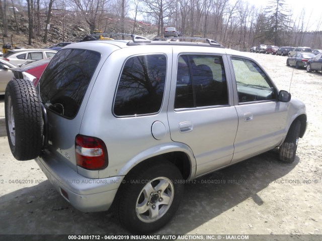 KNDJA723925149532 - 2002 KIA SPORTAGE SILVER photo 4