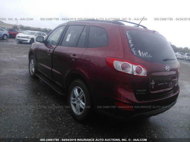 5NMSGDAB1AH334759 - 2010 HYUNDAI SANTA FE GLS RED photo 3