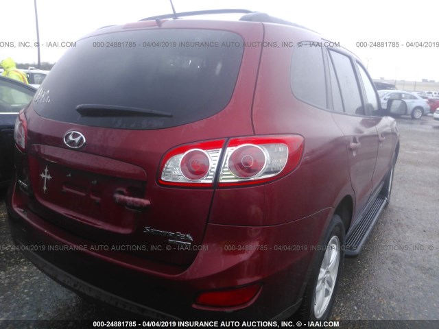 5NMSGDAB1AH334759 - 2010 HYUNDAI SANTA FE GLS RED photo 4