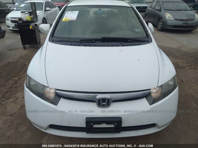 JHMFA36296S018364 - 2006 HONDA CIVIC HYBRID WHITE photo 6