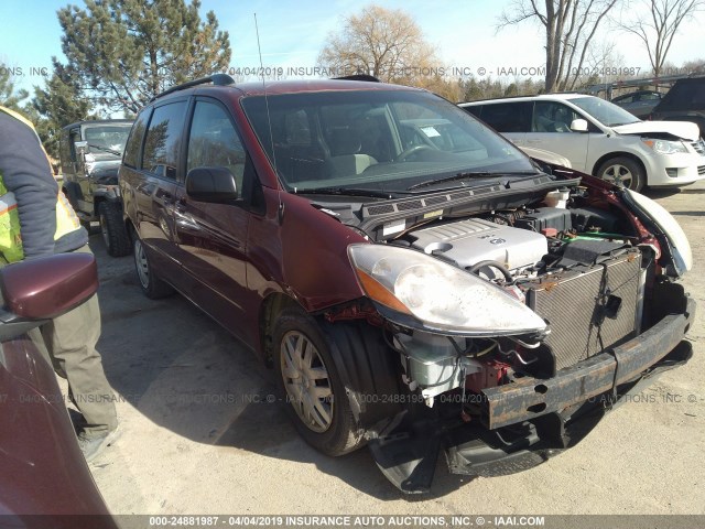 5TDZK23C27S014458 - 2007 TOYOTA SIENNA CE/LE RED photo 1