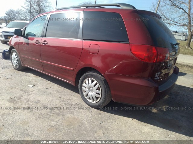 5TDZK23C27S014458 - 2007 TOYOTA SIENNA CE/LE RED photo 3