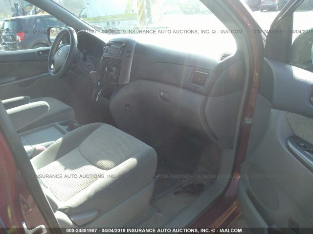 5TDZK23C27S014458 - 2007 TOYOTA SIENNA CE/LE RED photo 5