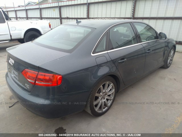 WAUSF78K59A108723 - 2009 AUDI A4 PREMIUM PLUS Dark Blue photo 4