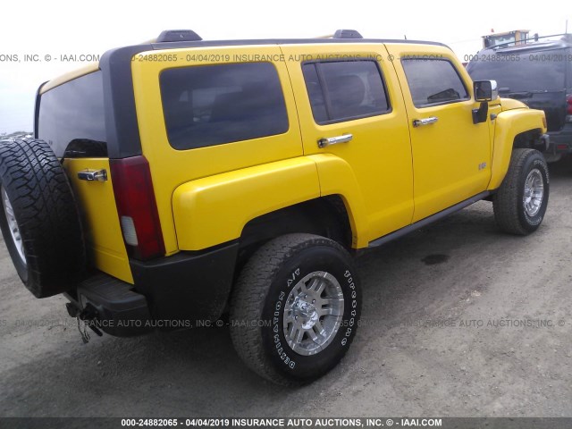 5GTDN13E478196321 - 2007 HUMMER H3 YELLOW photo 4