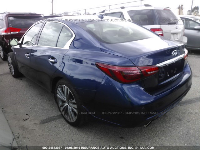 JN1EV7AP9JM362563 - 2018 INFINITI Q50 LUXE/SPORT BLUE photo 3