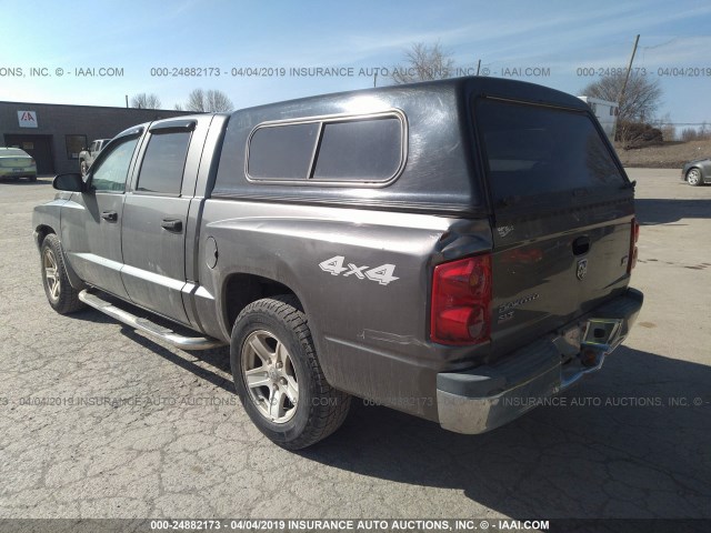 1D7HW48N55S236251 - 2005 DODGE DAKOTA QUAD SLT GRAY photo 3