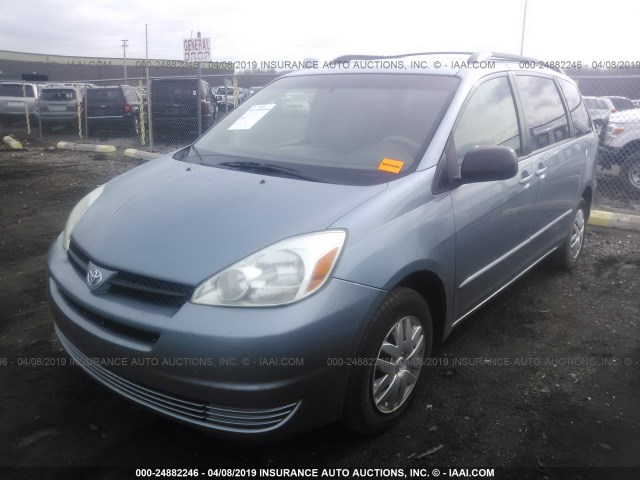 5TDZA23C65S286415 - 2005 TOYOTA SIENNA CE/LE Light Blue photo 2