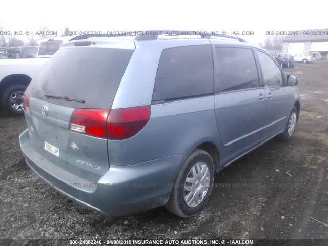 5TDZA23C65S286415 - 2005 TOYOTA SIENNA CE/LE Light Blue photo 4