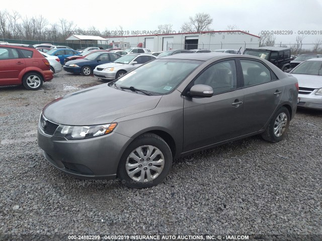 KNAFU4A21A5880679 - 2010 KIA FORTE EX GRAY photo 2