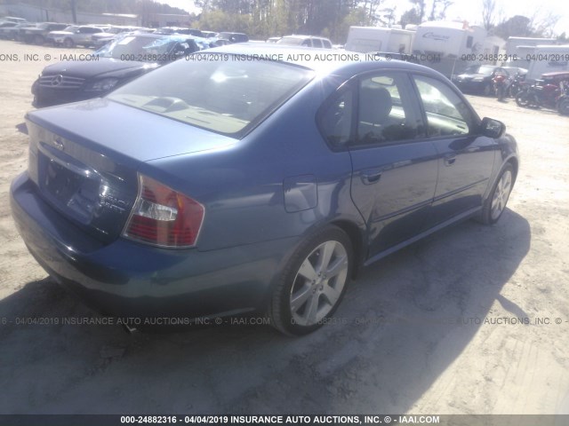 4S3BL676274201558 - 2007 SUBARU LEGACY GT LIMITED BLUE photo 4