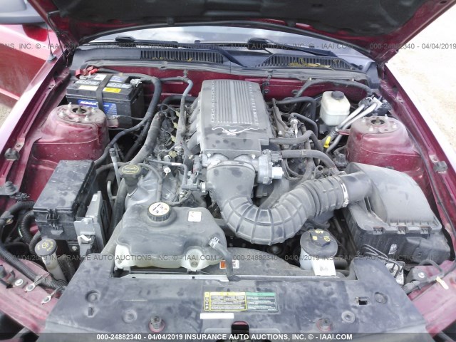 1ZVFT82H575231781 - 2007 FORD MUSTANG GT MAROON photo 10