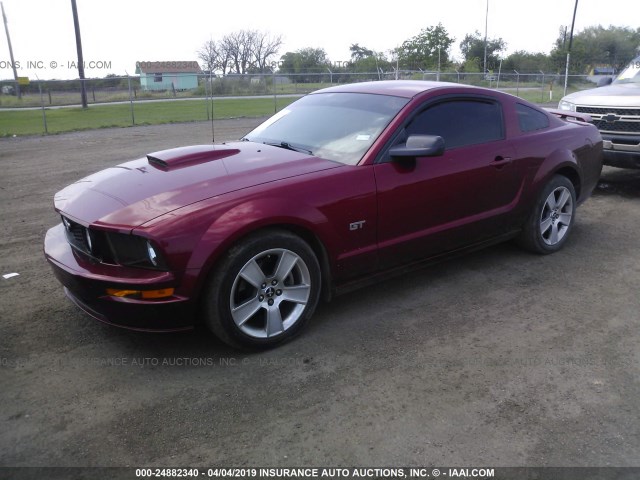 1ZVFT82H575231781 - 2007 FORD MUSTANG GT MAROON photo 2