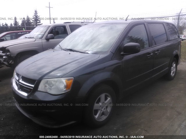 2C4RDGCG8CR275672 - 2012 DODGE GRAND CARAVAN SXT BLACK photo 2