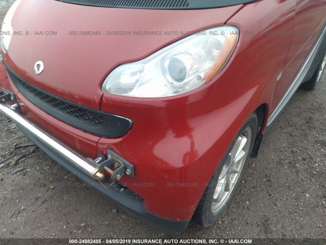 WMEEK31X29K251490 - 2009 SMART FORTWO PASSION RED photo 6