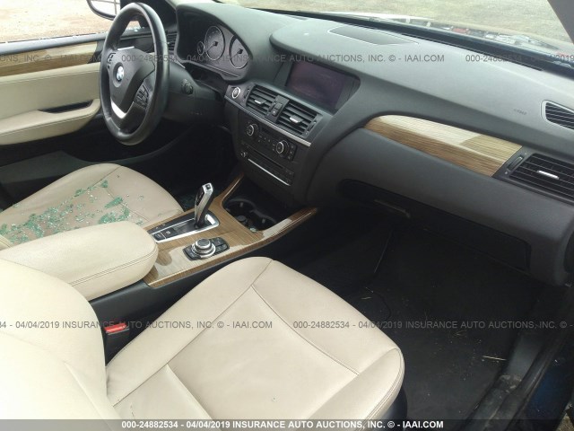 5UXWX7C56BL732560 - 2011 BMW X3 XDRIVE35I BLUE photo 5