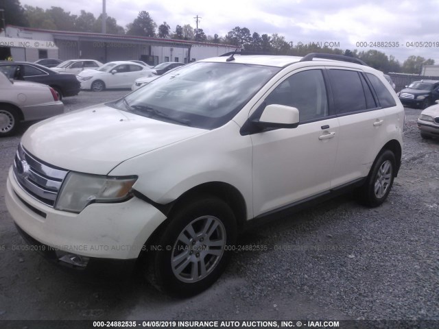 2FMDK48C28BB21510 - 2008 FORD EDGE SEL WHITE photo 2