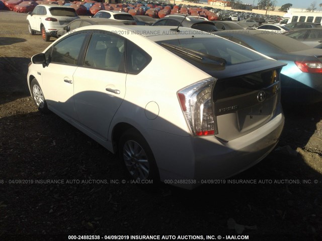 JTDKN3DP8E3061069 - 2014 TOYOTA PRIUS PLUG-IN  WHITE photo 3