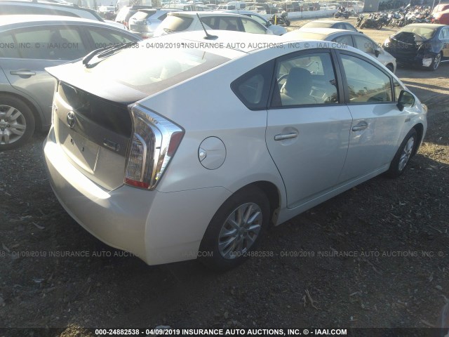 JTDKN3DP8E3061069 - 2014 TOYOTA PRIUS PLUG-IN  WHITE photo 4