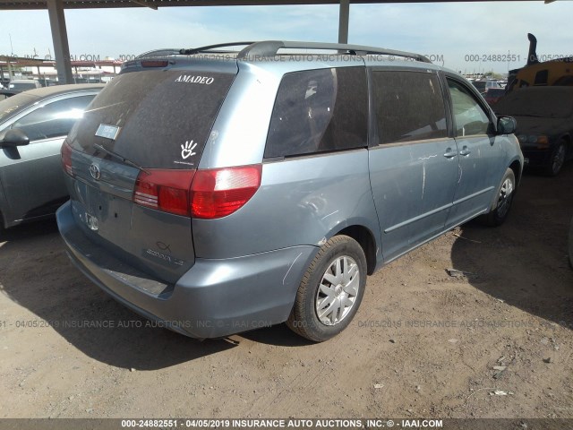 5TDZA23C45S290110 - 2005 TOYOTA SIENNA CE/LE Light Blue photo 4