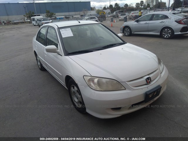 JHMES96635S010824 - 2005 HONDA CIVIC HYBRID WHITE photo 1