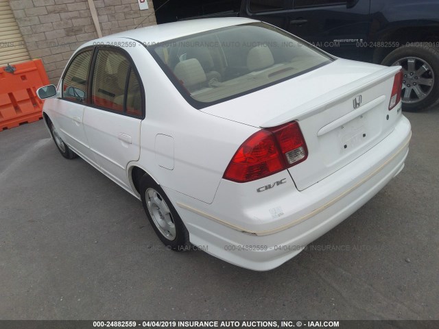 JHMES96635S010824 - 2005 HONDA CIVIC HYBRID WHITE photo 3