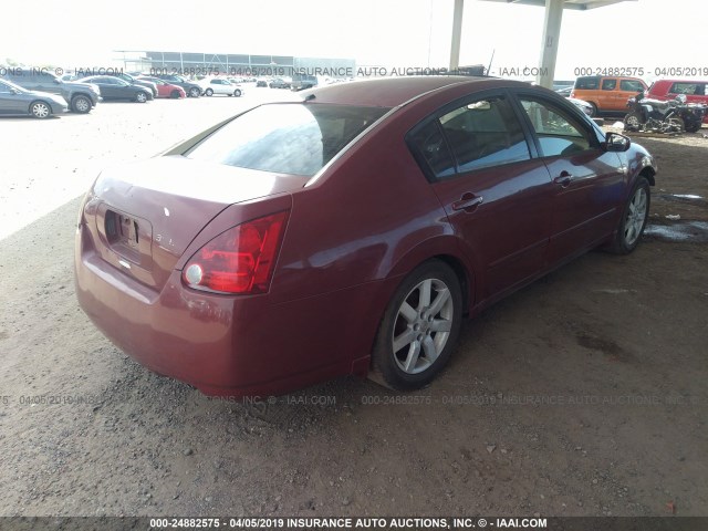 1N4BA41E05C804124 - 2005 NISSAN MAXIMA SE/SL MAROON photo 4