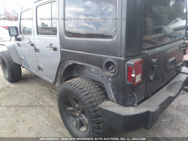 1C4HJWDG7EL221305 - 2014 JEEP WRANGLER UNLIMITE SPORT GRAY photo 6