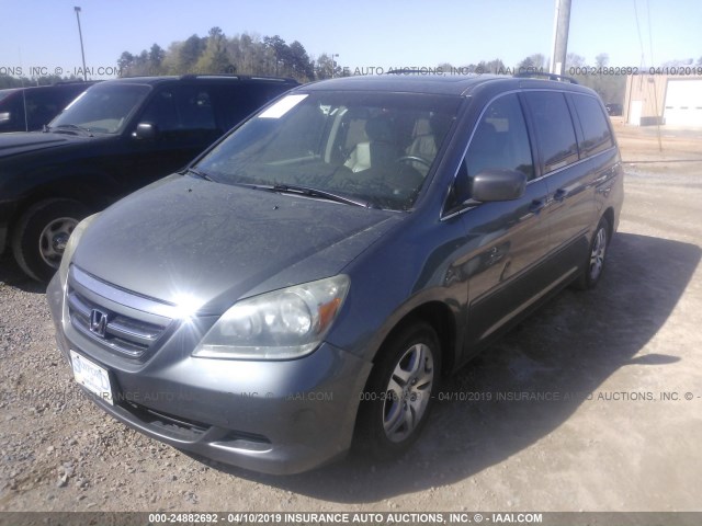 5FNRL38607B440403 - 2007 HONDA ODYSSEY EXL Light Blue photo 2