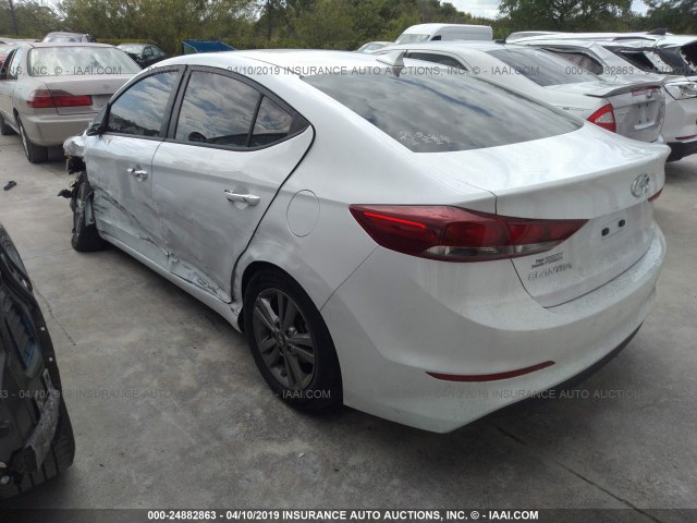 5NPD84LF6JH232107 - 2018 HYUNDAI ELANTRA SEL/VALUE/LIMITED WHITE photo 3