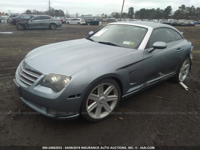 1C3AN69L84X022187 - 2004 CHRYSLER CROSSFIRE LIMITED Light Blue photo 2