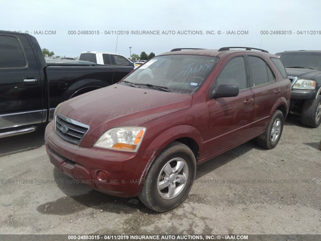 KNDJD735385777201 - 2008 KIA SORENTO EX/LX MAROON photo 2