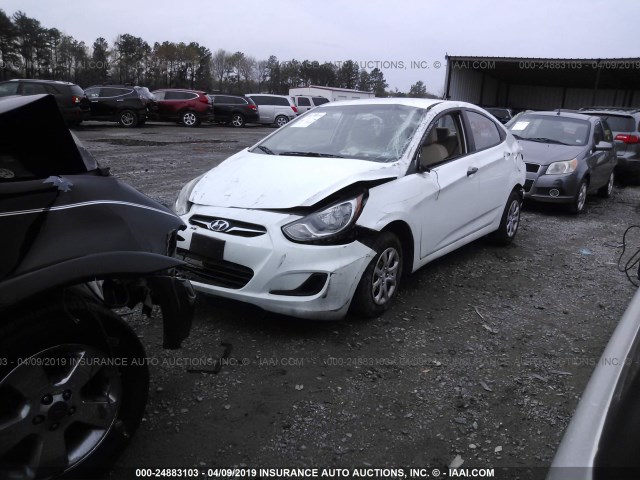 KMHCT4AE4CU068512 - 2012 HYUNDAI ACCENT GLS/GS WHITE photo 2