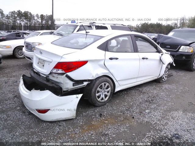 KMHCT4AE4CU068512 - 2012 HYUNDAI ACCENT GLS/GS WHITE photo 4