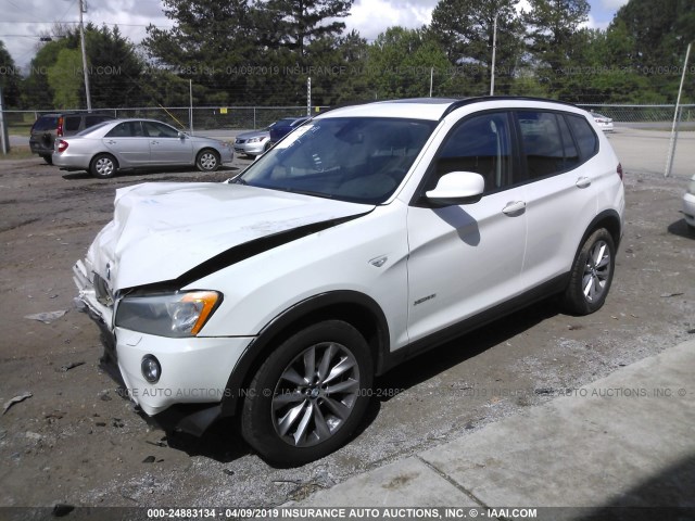 5UXWX9C53E0D26160 - 2014 BMW X3 XDRIVE28I WHITE photo 2