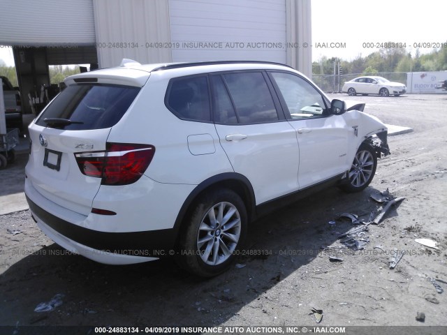 5UXWX9C53E0D26160 - 2014 BMW X3 XDRIVE28I WHITE photo 4