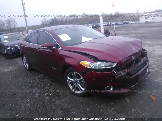 3FA6P0RU6FR220270 - 2015 FORD FUSION TITANIUM HEV RED photo 1