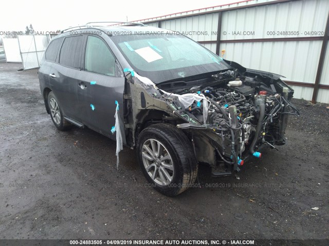 5N1AR2MM9FC688991 - 2015 NISSAN PATHFINDER S/SV/SL/PLATINUM GRAY photo 1