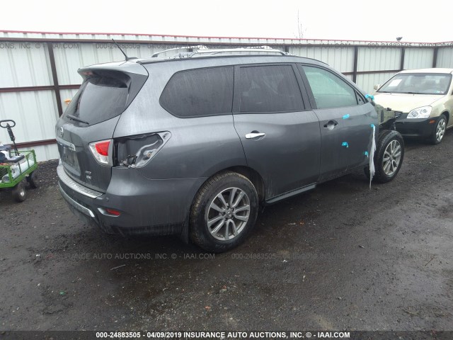 5N1AR2MM9FC688991 - 2015 NISSAN PATHFINDER S/SV/SL/PLATINUM GRAY photo 4