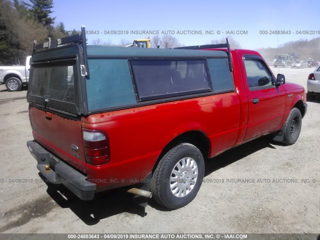 1FTYR10DX3TA20292 - 2003 FORD RANGER RED photo 4