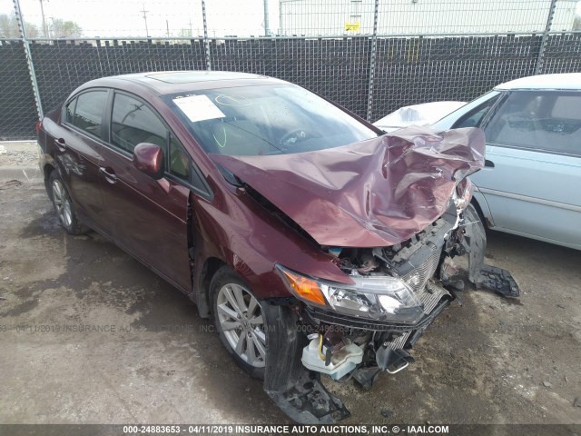 19XFB2F83CE043210 - 2012 HONDA CIVIC EX მუქწითელი ფოტო 1